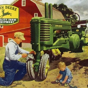 John Deere Vintage Looking 9 x 12 Aluminum Sign Tractor Decor