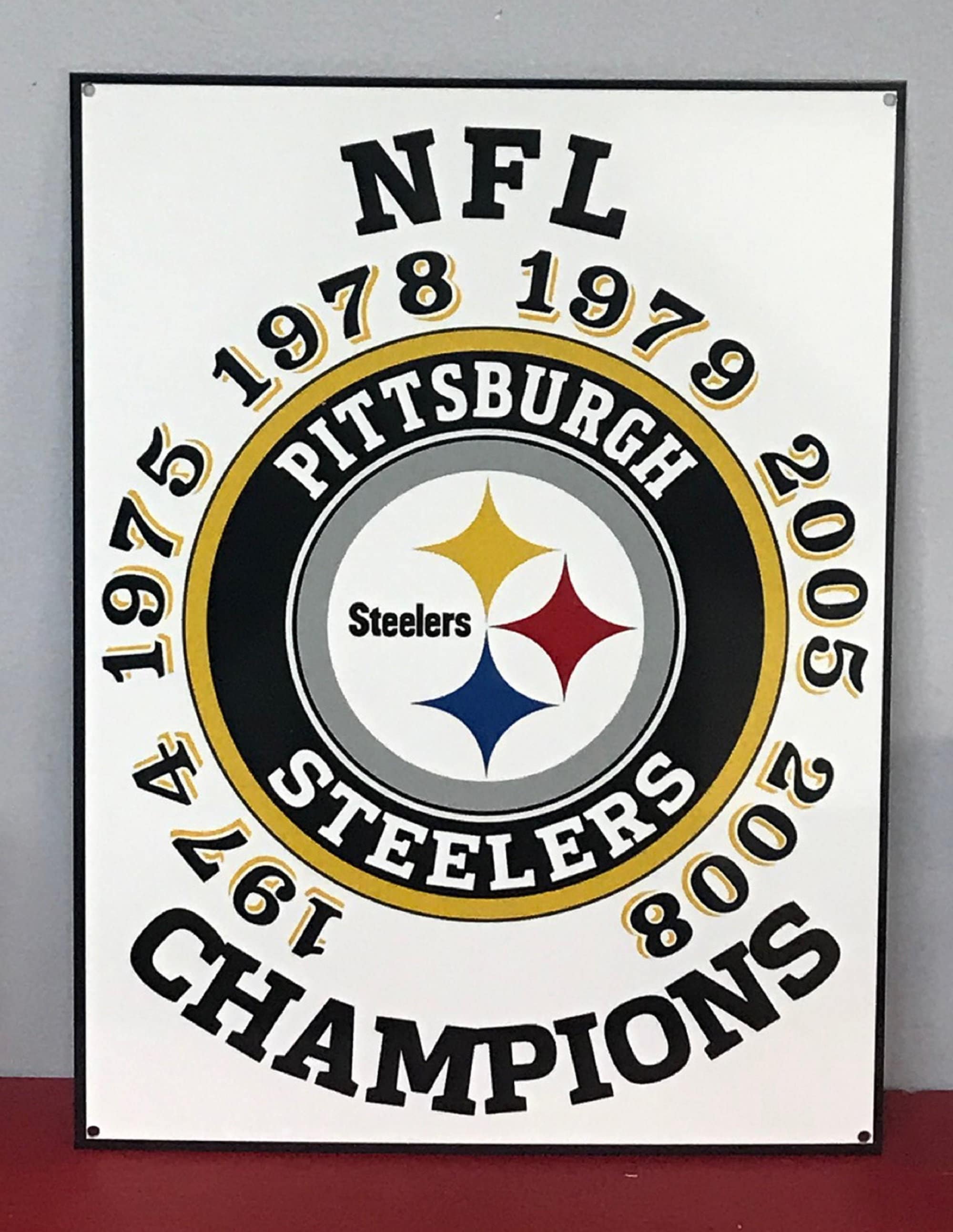 Pittsburgh Steelers 9x12 Aluminum Sign Super Bowl Championships