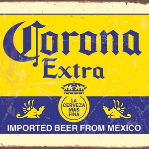 Corona Reproduced 9x12 Distressed Aluminum Sign