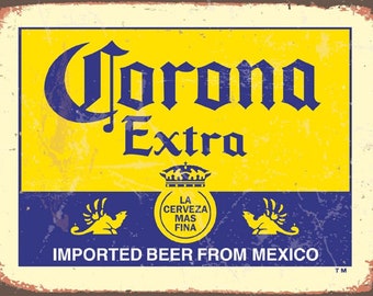 Corona Reproduced 9x12 Distressed Aluminum Sign