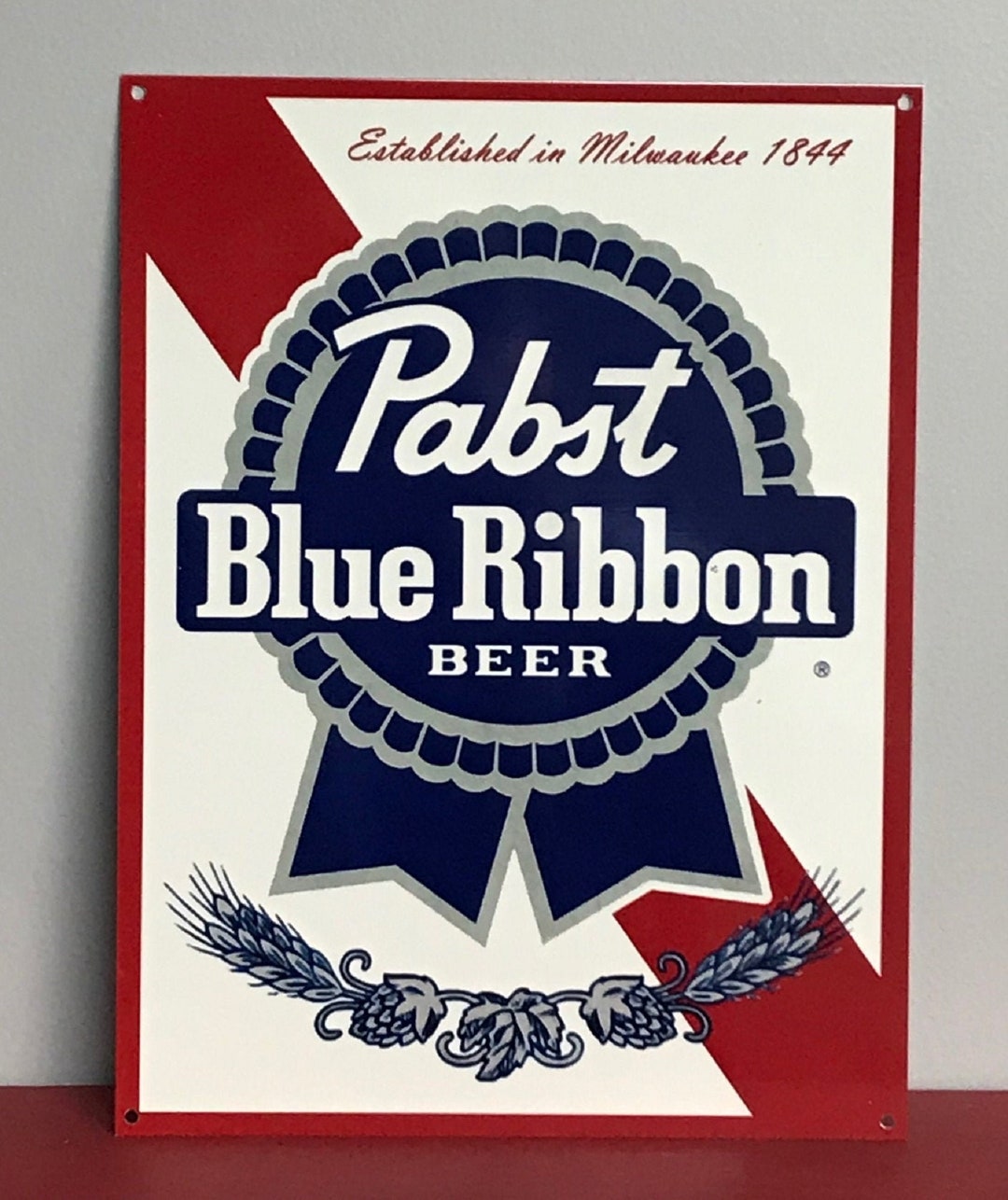 Pabst Blue Ribbon Beer 9x12 Reproduced Vintage Ad Aluminum Sign
