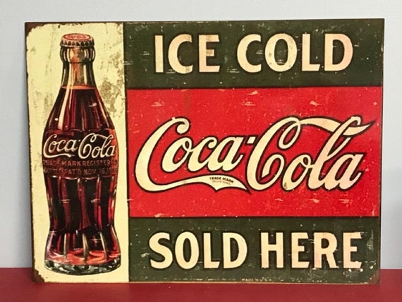 コカコーラ 複製された使い古したようなヴィンテージ広告看板 9x12