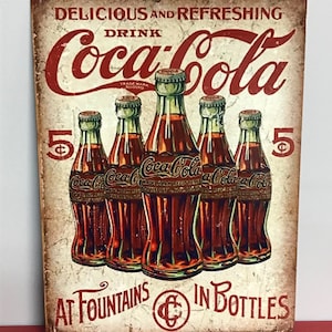 アンティーク 1950年代 コカコーラ Coca-Cola エンボス 看板
