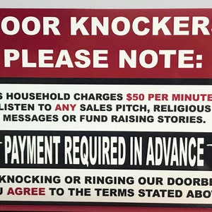 Don&#39;t Knock On My Door Sign That Might Make You Money