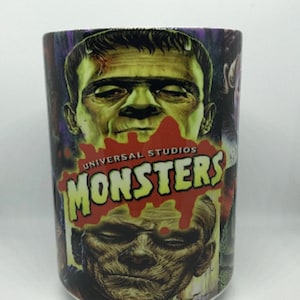 Classic Horror Movie Universial Monsters Coffee Mug 15 oz 2 Different Styles To Choose From Dracula Wolfman Mummy