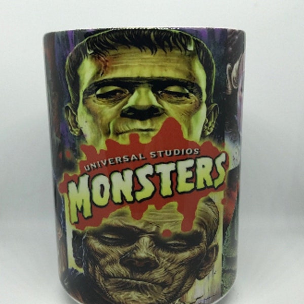 Classic Horror Movie Universial Monsters Coffee Mug 15 oz 2 Different Styles To Choose From Dracula Wolfman Mummy