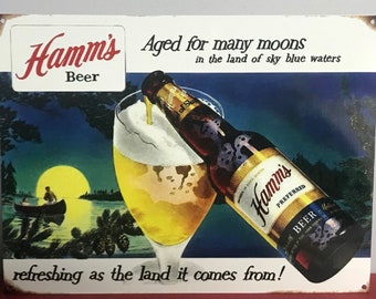 Hamms Beer With Rust Or Without Rust Vintage Looking Advertising 9x12 Aluminum Sign