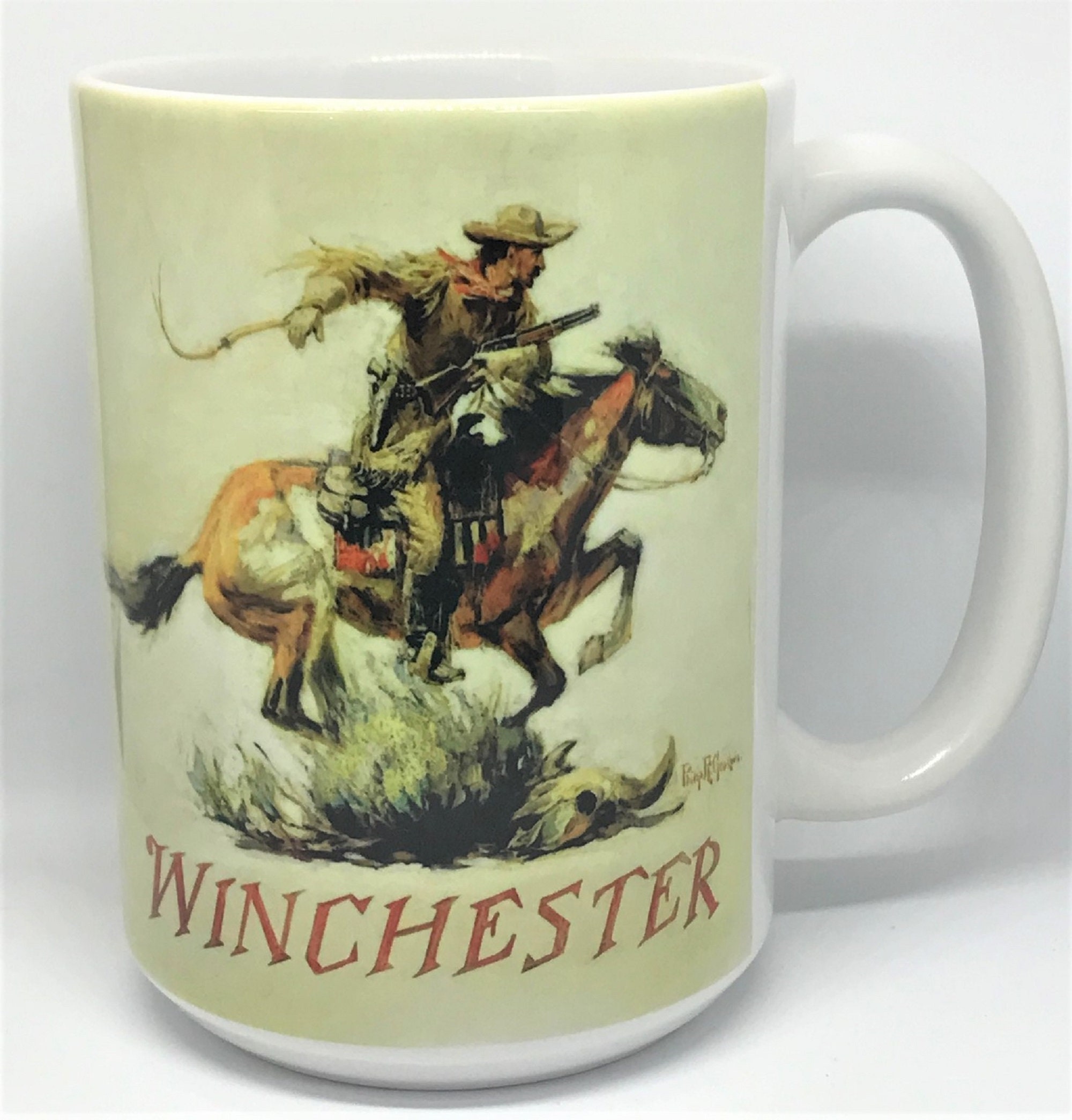 Winchester Vintage Adverstisment Coffee Mug 15 Oz Sublimation Printed  Western Cowboy 