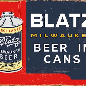 Blatz Beer ヴィンテージ広告。復刻版のアンティーク調サイン 9x12 アルミニウム