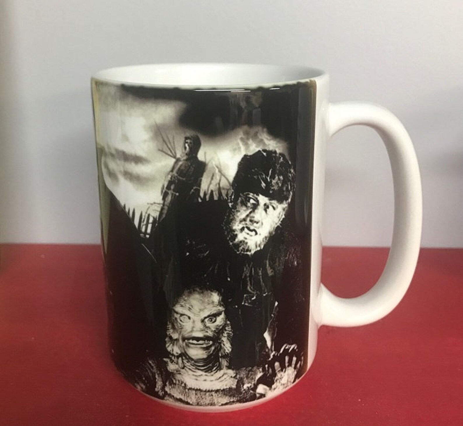 Classic Horror Movie Monsters Coffee Mug 15 oz Halloween Party Etsy