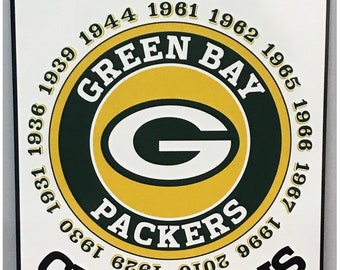 Green Bay Packers NFL Championships 9x12 Aluminum UV Protected Sign