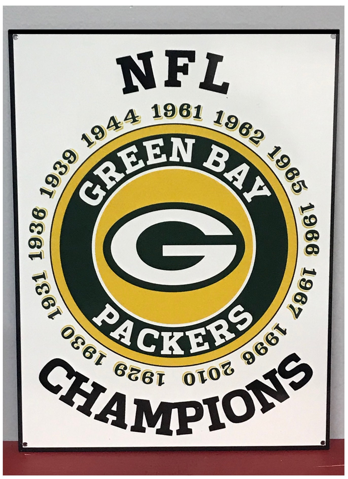 グリーンベイ・パッカーズ NFL チャンピオンシップ 9x12 アルミ製 UV 
