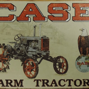 Reproduced Vintage Case Tractor Sign 9x12 Rustic Looking Aluminum Sign