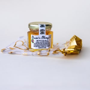Barattoli di miele, set regalo mini barattolo / 5 (barattoli di vetro da 2 Oz)