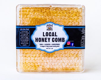 Raw Honeycomb (1 lb) | Square Cut Comb Honey | Pure Natural Unfiltered Honey