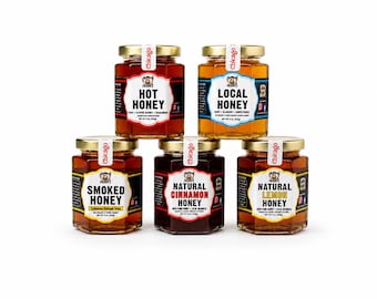 Raw Honey Gift Box: Smoked, Lemon, Cinnamon Honey (2 Pack)