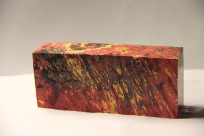 305 Stabilized & dyed maple burl wood knife handle block Etsy
