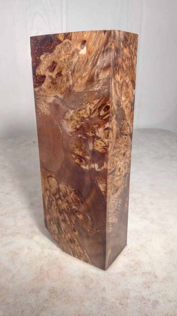Stabilized & dyed Alder burl wood knife handle block scales Etsy