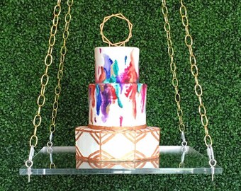 Acrylic Cake swing - 18" sq made in 1/2" thick acrylic - includes eye bolts and C-clamps