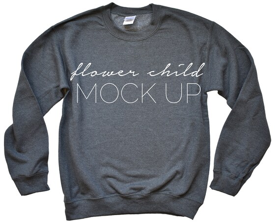 Gildan 18000 Dark Heather Gray SweaT-Shirt Mockup SweaT-Shirt