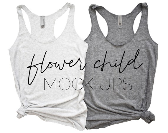 6733 Tank Mockup Next Level Tank Mockup Premium Gray