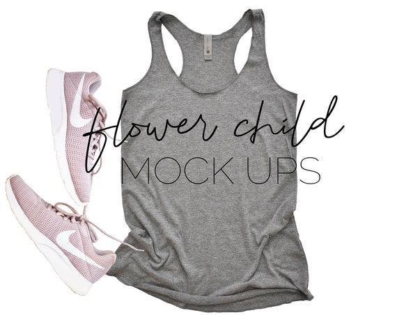 Next Level 6733 Premium Heather Mockup Workout Tank Mockup