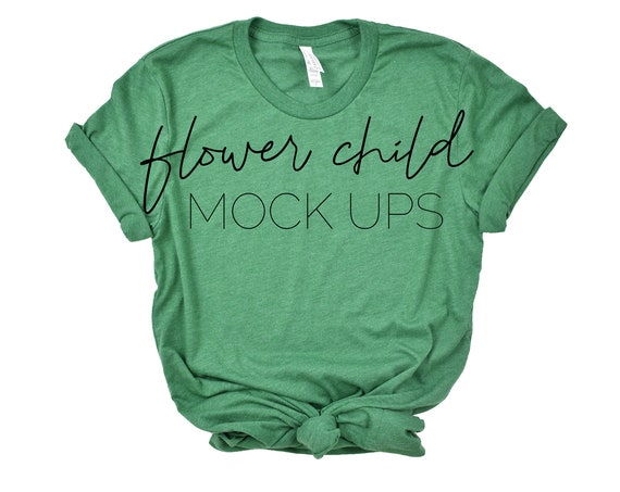 Heather Grass Green 3001 Mockup Bella Cavas Green T-Shirt Heather Grass Green 3001 Mockup Bella Cavas Green T-Shirt