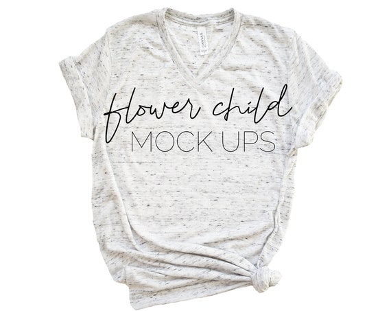 3001 White Marble Bella Canvas Mockup 3005 Bella Canvas