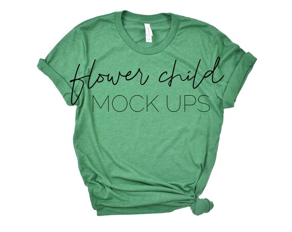 Bella Canvas Mockup Heather Grass Green 3001 Mockup Bella Bella Canvas Mockup Heather Grass Green 3001 Mockup Bella