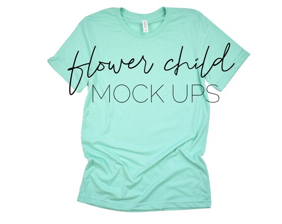 Download Bella Canvas Mockup 3001 Mint Mint Green T Shirt Mockup Best Free Psd T Shirt Mockups PSD Mockup Templates