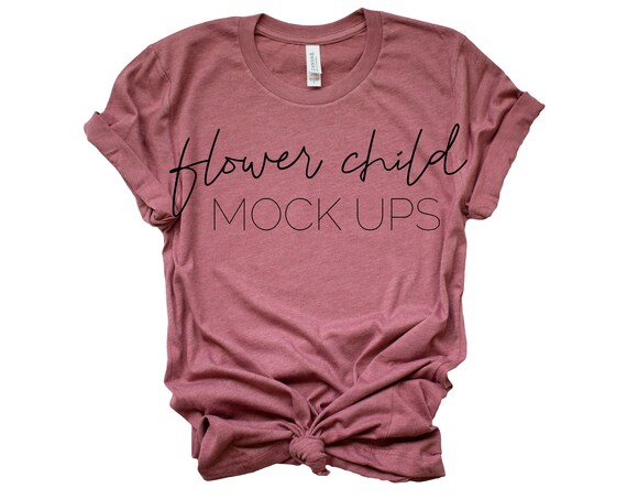 Bella Canvas 3001 Heather Mauve Mock Up T-Shirt-Shirt Bella Canvas 3001 Heather Mauve Mock Up T-Shirt-Shirt