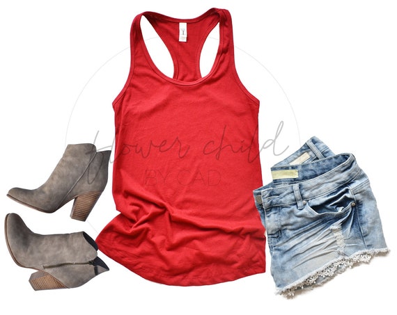 1533 Red Tank Mockup Next Level Shirt Mockups Next