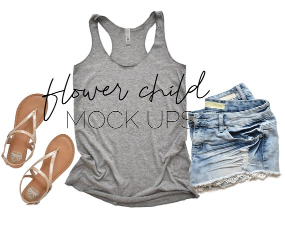 Next Level 6733 Gray Tank Mockup Next Level Shirt Next Level 6733 Gray Tank Mockup Next Level Shirt