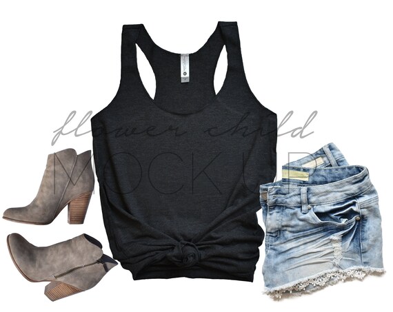 Download Free Black Tank Top Mock Up Next Level 6733 6733 (PSD ...