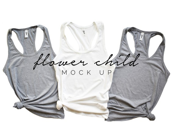 Next Level 1533 Heather Gray White Mockup Next