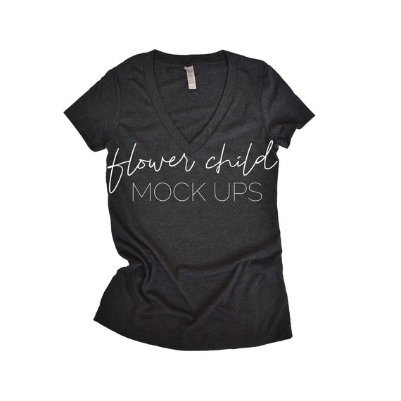 Next Level Vneck 6740 Vintage Black Mockup Deep Vneck Next Level Vneck 6740 Vintage Black Mockup Deep Vneck