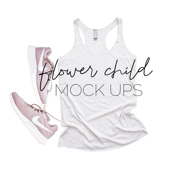 6733 Heather White Athletic Mockup Next Level 6733 Heather