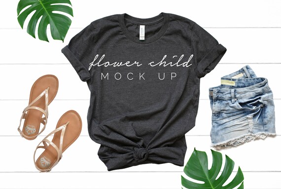 Bella Canvas Mockup 3001 Dark Heather Gray Bella