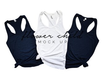 Download Free Next Level Navy 1533 Combo | Navy Tank | Next Level Tank Top Mockup Next Level Tshirt Mockup | White 1533 PSD Template