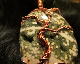 Ocean Jasper Tree of Life Pendant