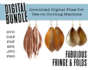 Leather Earring SVG Cut Files - New Fab Fringe - Templates to Cut on Cricut or Laser - Instant Download