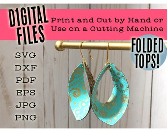 Leather Earring SVG Cut Files – Leaf & Teardrop Templates (Digital Download)