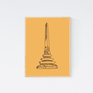 Altamira Obelisk Caracas Venezuela Print wall art piece decorative digital illustration, poster, city art
