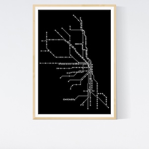 CHICAGO, Illinois Metro Map U-Bahn Usa, minimalistisch/Transit Karte/Poster Kunst, SOFORT DOWNLOAD, digitale Kunst, Wandkunst, Wohnkultur