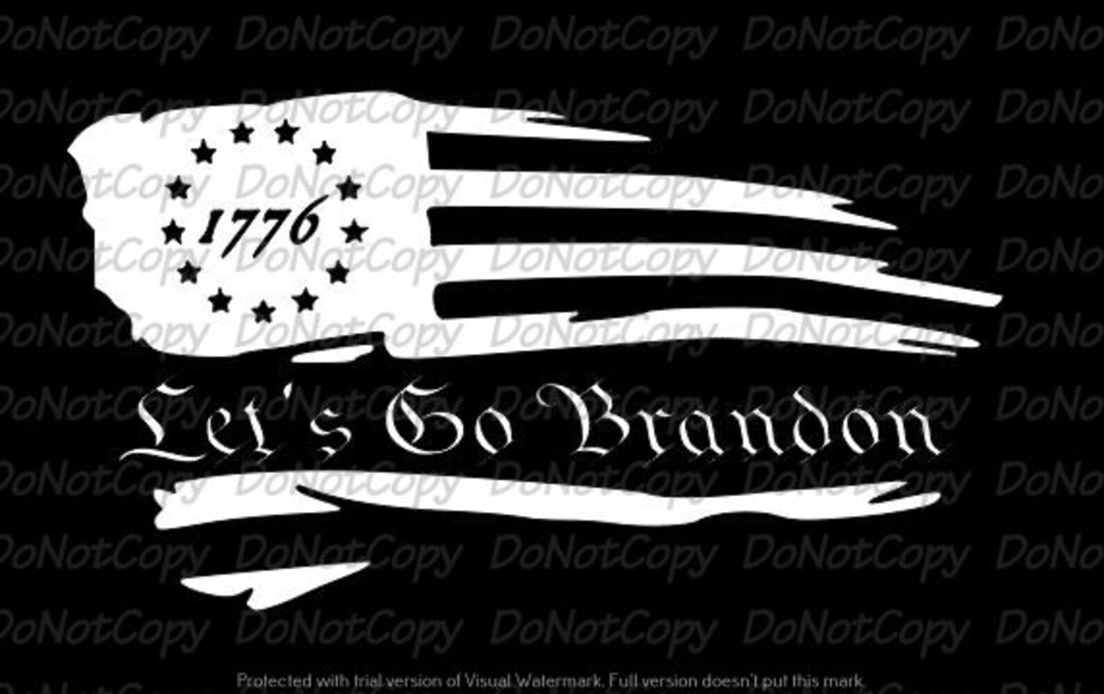 Let's Go Brandon US Flag Decal Custom Name Vinyl Decal for | Etsy