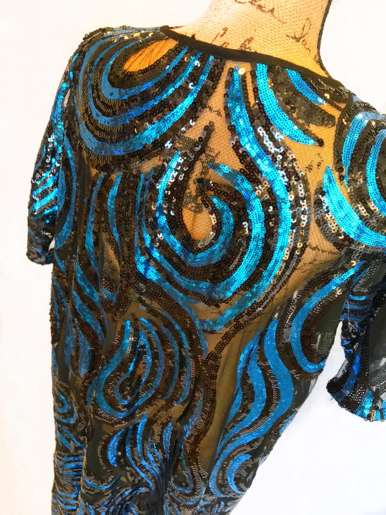 Sequin Kimono / Blue & Black Sequin Kimono / Burning Man / Festival