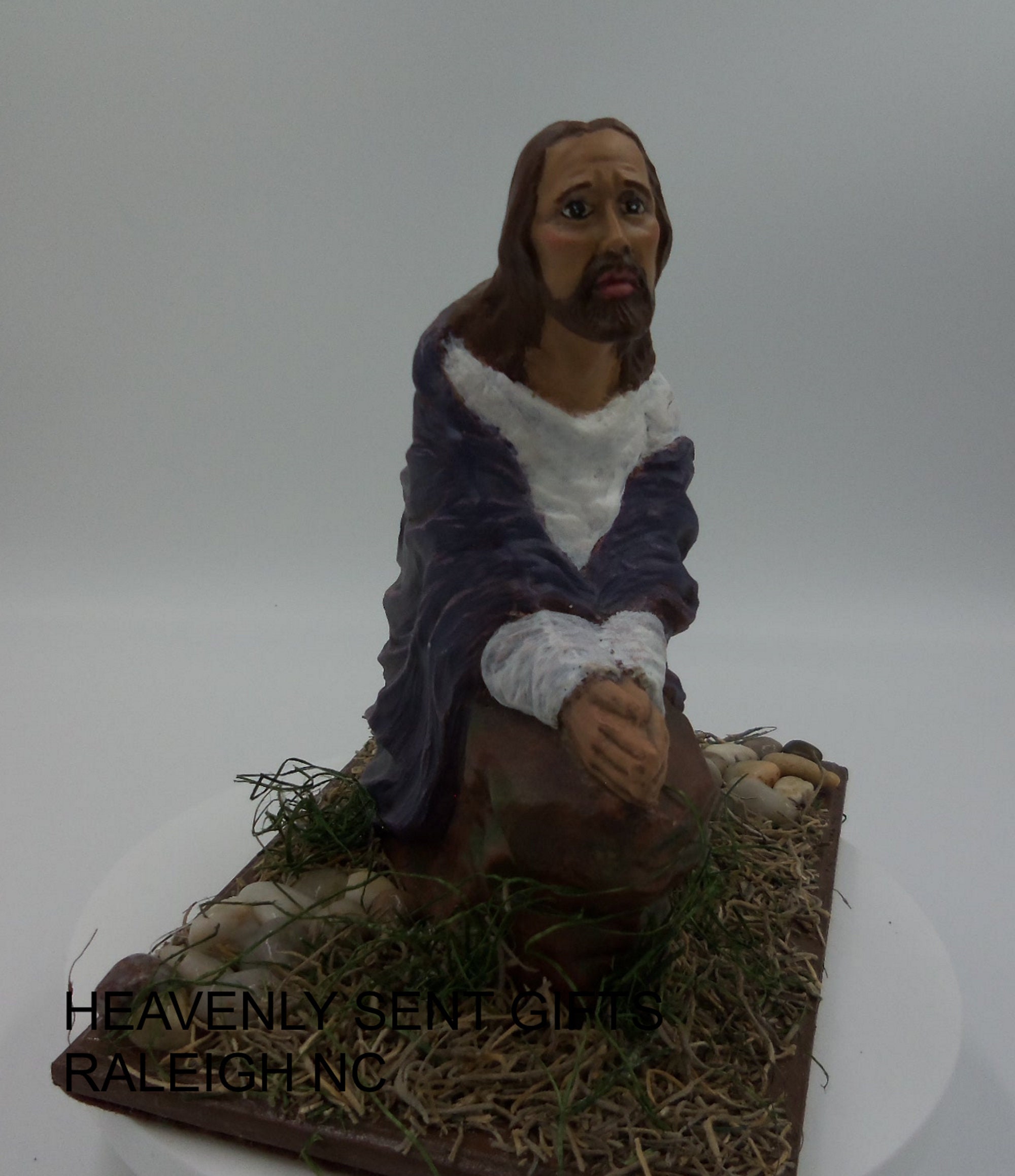 Large Hand Painted popular Ceramic Christ in Garden