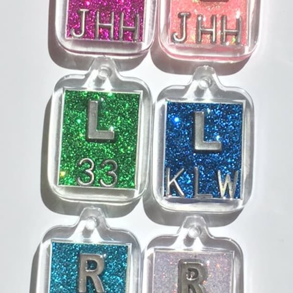 Three sets of xray markers with glitter background 3 R and 3 L with Initials