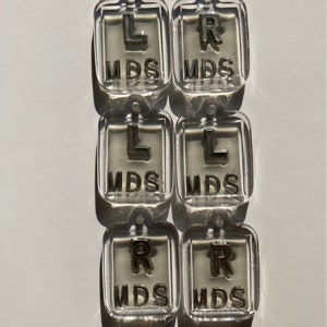Special Price Three sets of Clear Xray markers  3 R and 3 L with initials/numbers