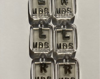 Special Price Three sets of Clear Xray markers  3 R and 3 L with initials/numbers